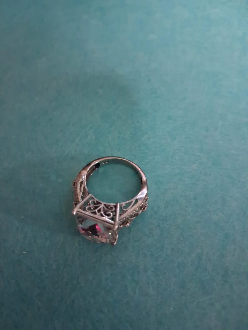 Silver-Tone Clear Stone Statement Ring - Women's Jewelry
